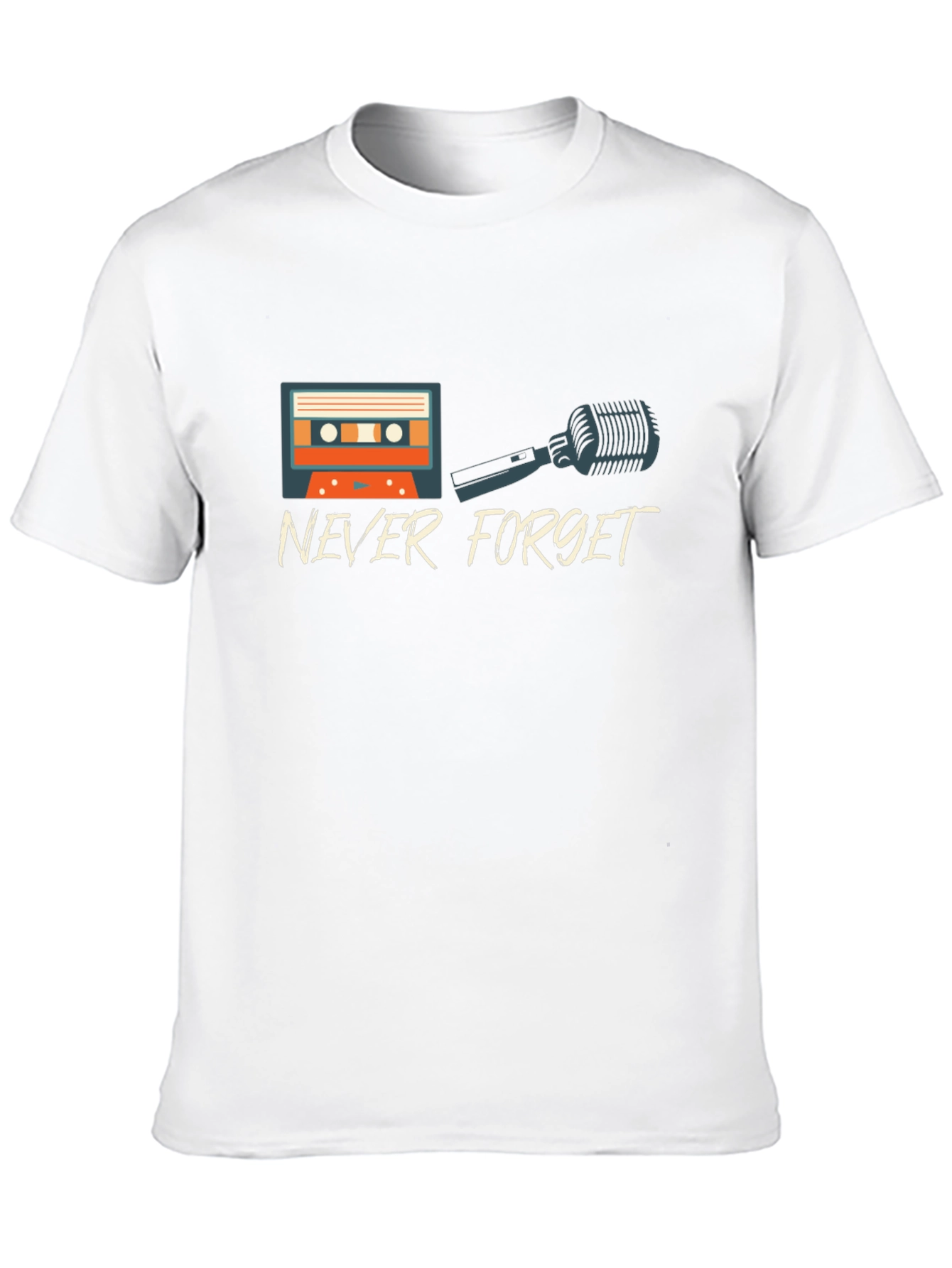 Never Forget Retro Cassette & Mic Graphic T-Shirt