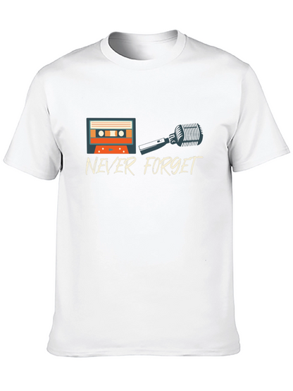 Never Forget Retro Cassette & Mic Graphic T-Shirt
