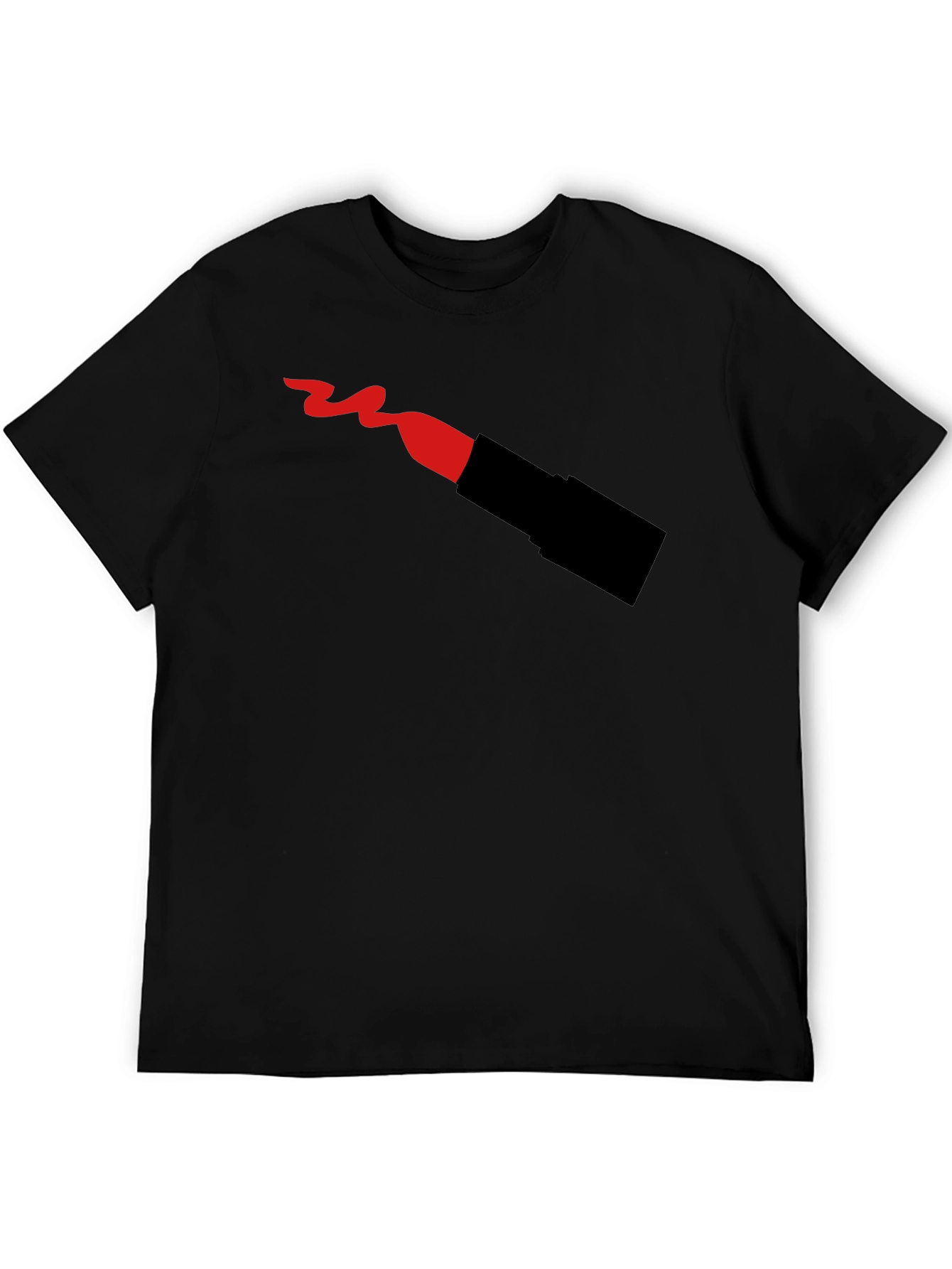 Lipstick T-Shirt - Black Crew Neck Graphic Tee