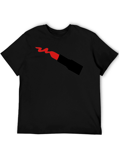 Lipstick T-Shirt - Black Crew Neck Graphic Tee