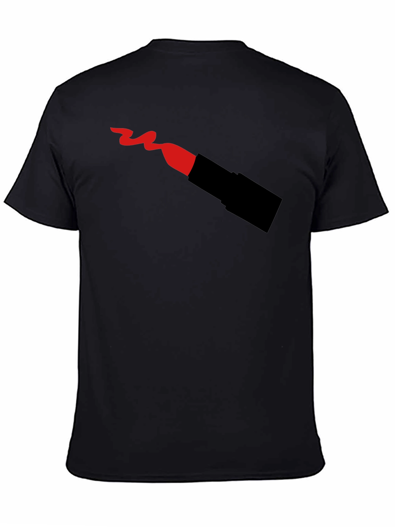 Lipstick T-Shirt - Black Crew Neck Graphic Tee