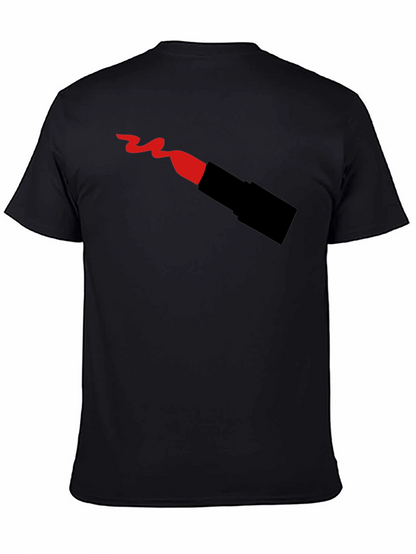 Lipstick T-Shirt - Black Crew Neck Graphic Tee