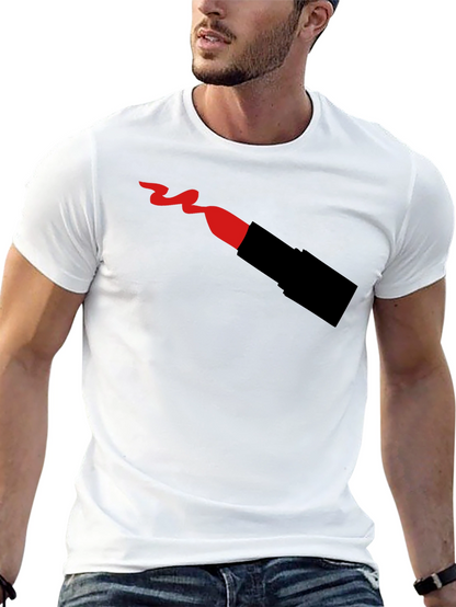 Lipstick T-Shirt - Black Crew Neck Graphic Tee