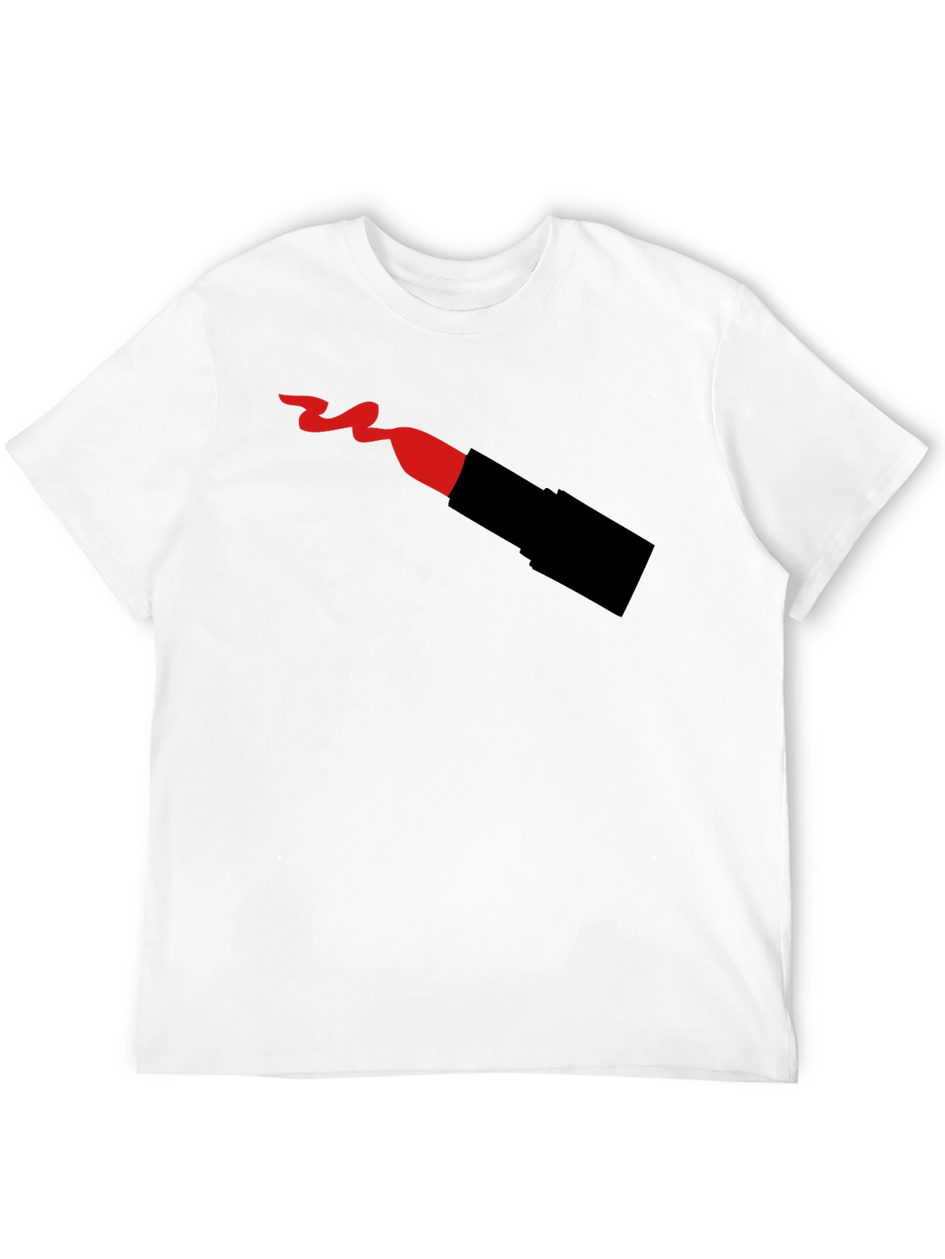 Lipstick T-Shirt - Black Crew Neck Graphic Tee