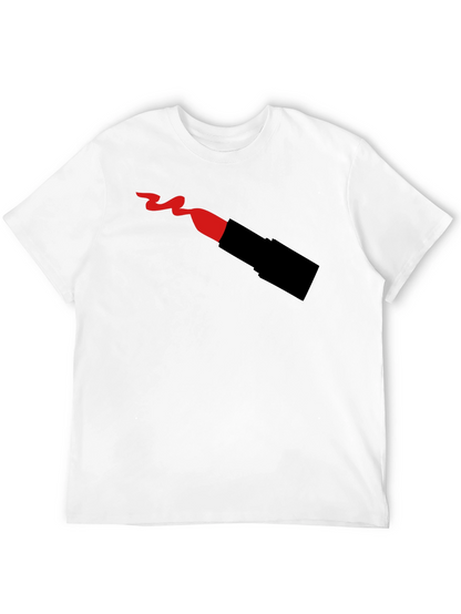Lipstick T-Shirt - Black Crew Neck Graphic Tee