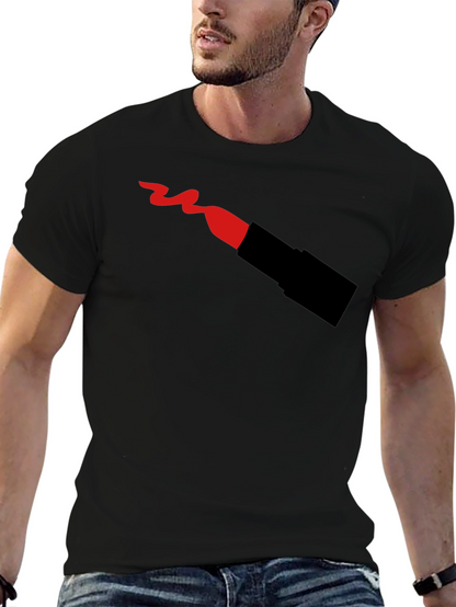 Lipstick T-Shirt - Black Crew Neck Graphic Tee