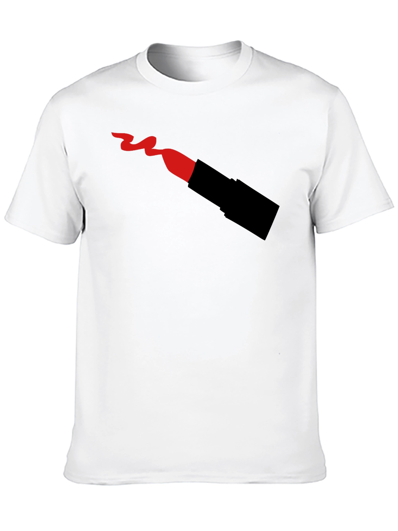 Lipstick T-Shirt - Black Crew Neck Graphic Tee