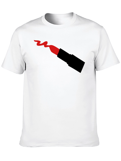 Lipstick T-Shirt - Black Crew Neck Graphic Tee