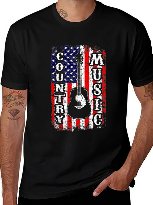 Country Music American Flag Graphic Tee