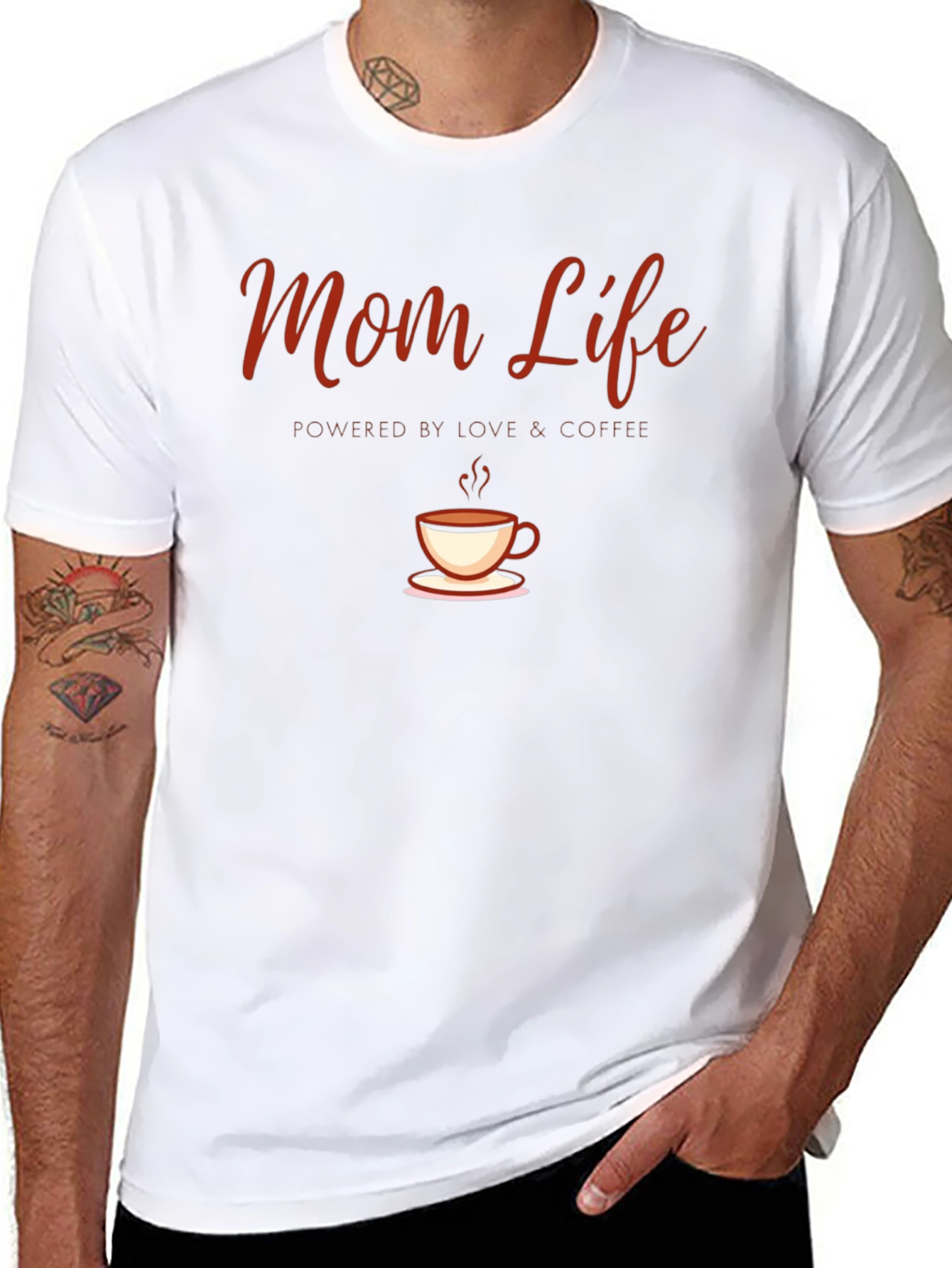 Mom Life Coffee T-Shirt - Powered by Love