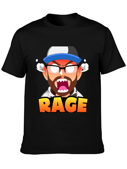 RAGE Cartoon Graphic T-Shirt - Black