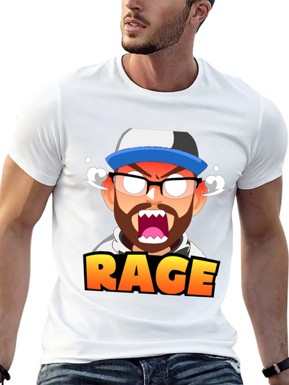 RAGE Cartoon Graphic T-Shirt - Black