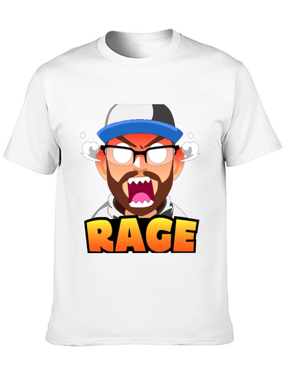 RAGE Cartoon Graphic T-Shirt - Black
