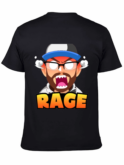 RAGE Cartoon Graphic T-Shirt - Black