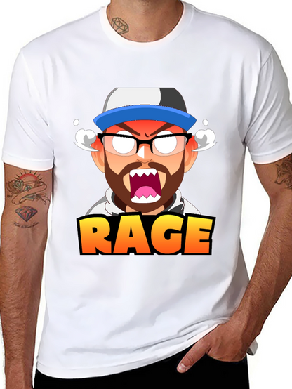 RAGE Cartoon Graphic T-Shirt - Black