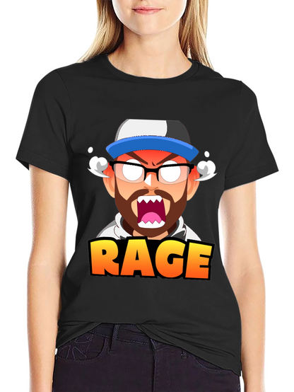 RAGE Cartoon Graphic T-Shirt - Black