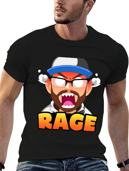 RAGE Cartoon Graphic T-Shirt - Black