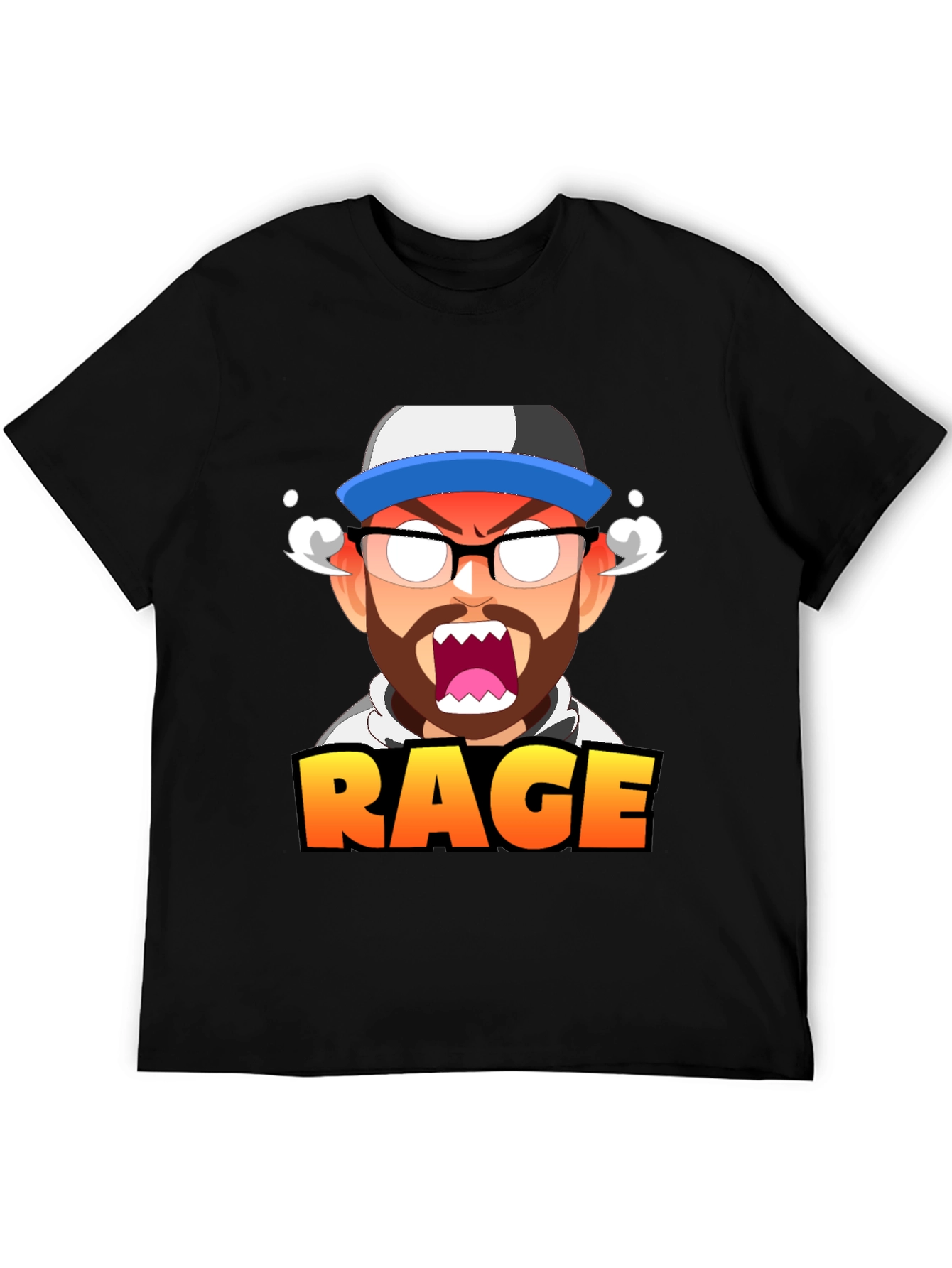 RAGE Cartoon Graphic T-Shirt - Black