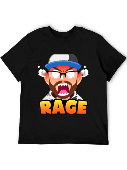 RAGE Cartoon Graphic T-Shirt - Black