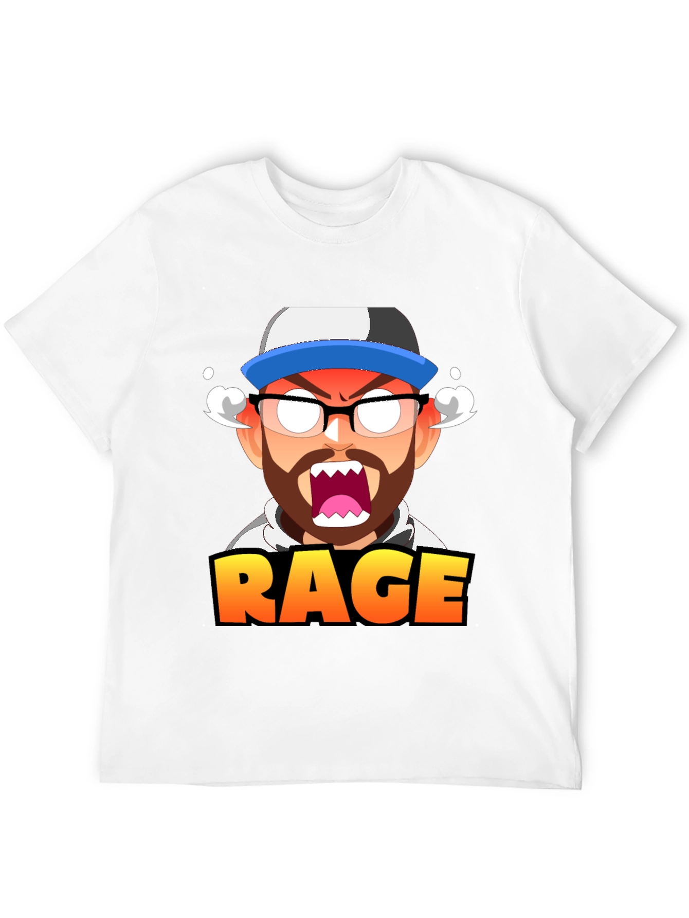 RAGE Cartoon Graphic T-Shirt - Black