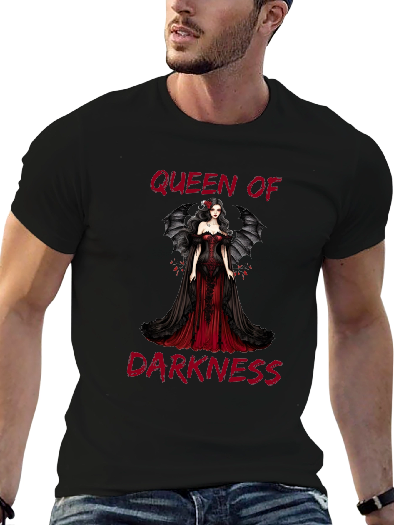 Queen of Darkness Graphic Tee - Gothic Fashion