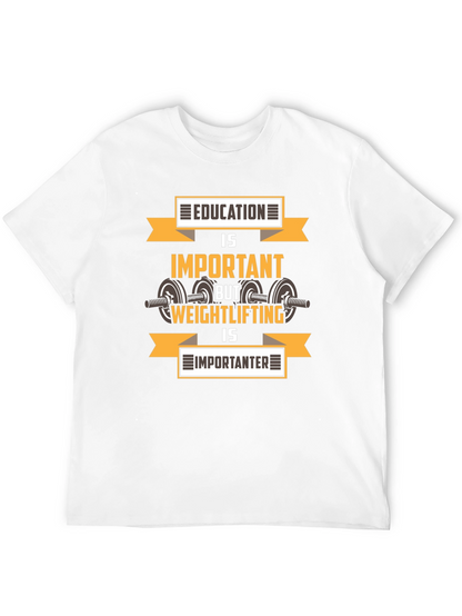 Education vs. Weightlifting Graphic T-Shirt