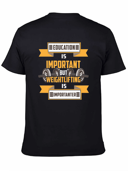 Education vs. Weightlifting Graphic T-Shirt