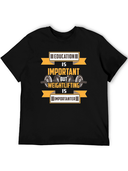 Education vs. Weightlifting Graphic T-Shirt