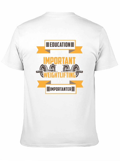 Education vs. Weightlifting Graphic T-Shirt