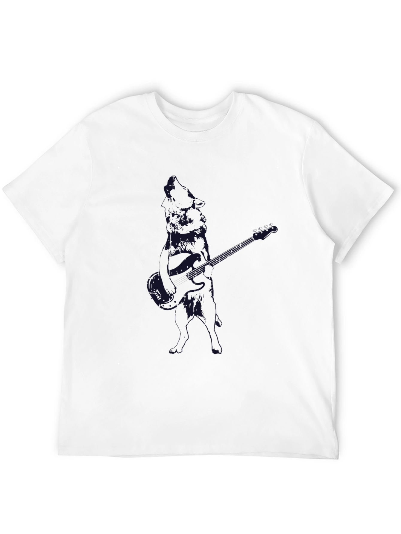 Mens Black Guitar Graphic T-Shirt