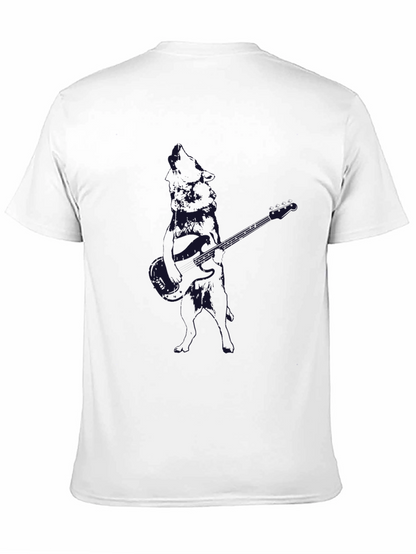Mens Black Guitar Graphic T-Shirt