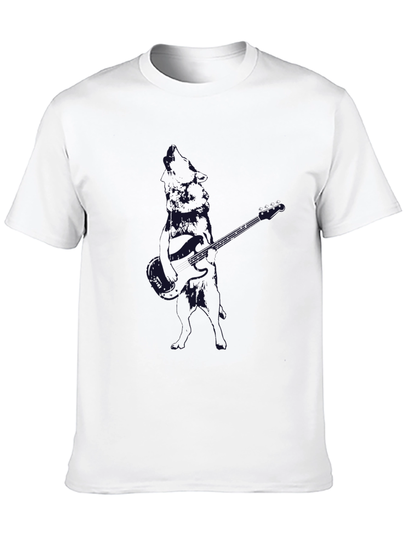 Mens Black Guitar Graphic T-Shirt