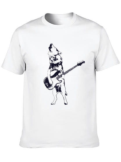 Mens Black Guitar Graphic T-Shirt