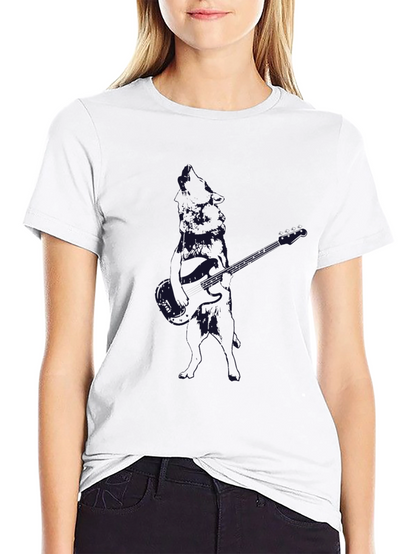 Mens Black Guitar Graphic T-Shirt