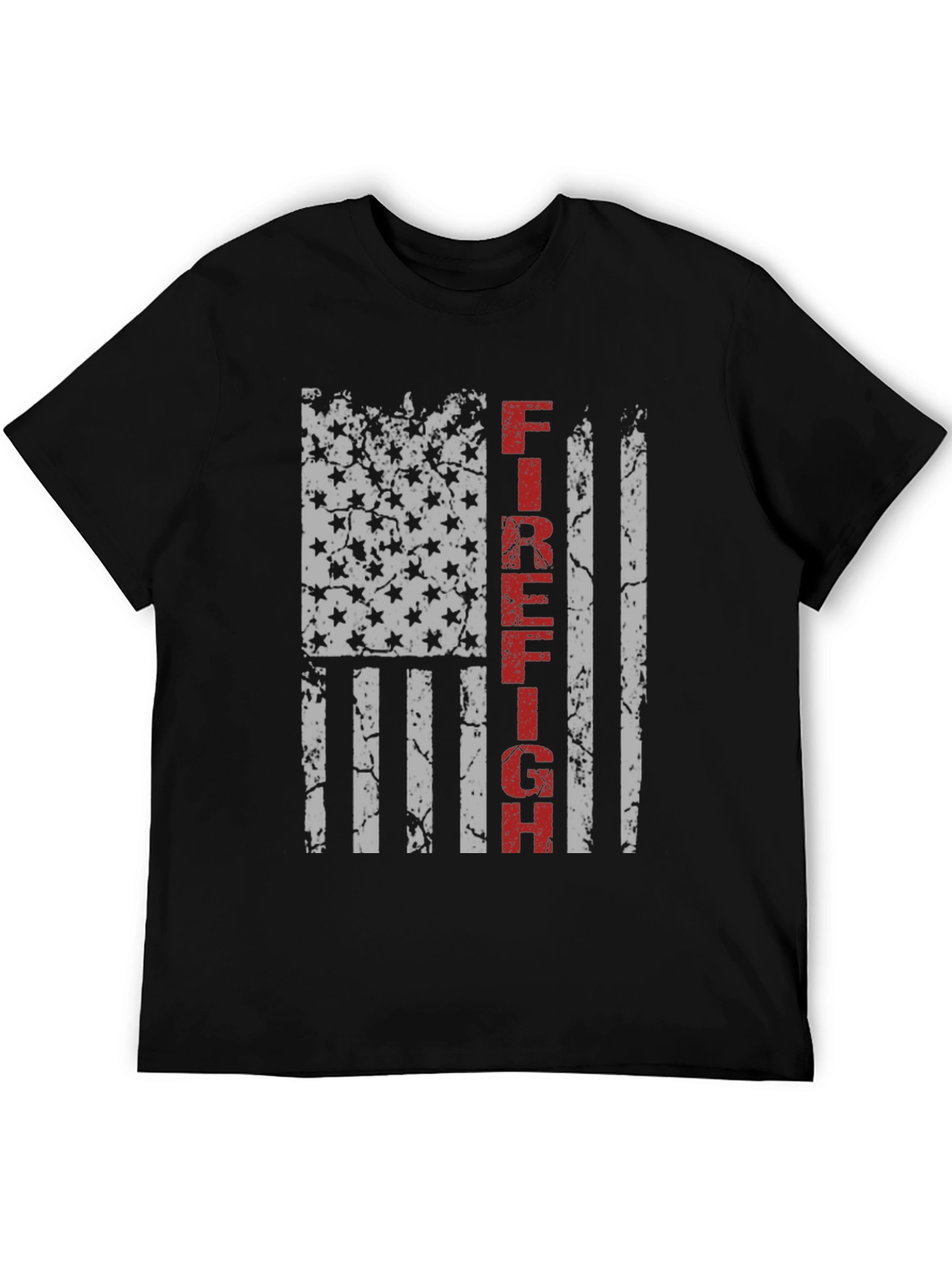 Firefighter American Flag Graphic T-Shirt