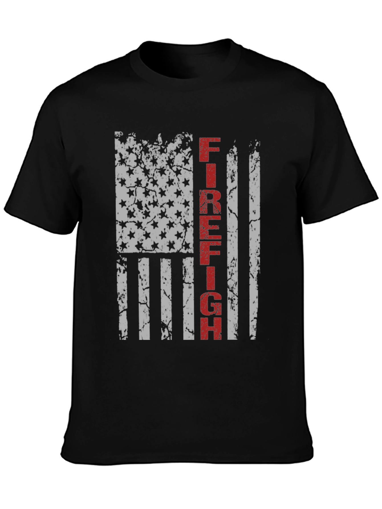 Firefighter American Flag Graphic T-Shirt