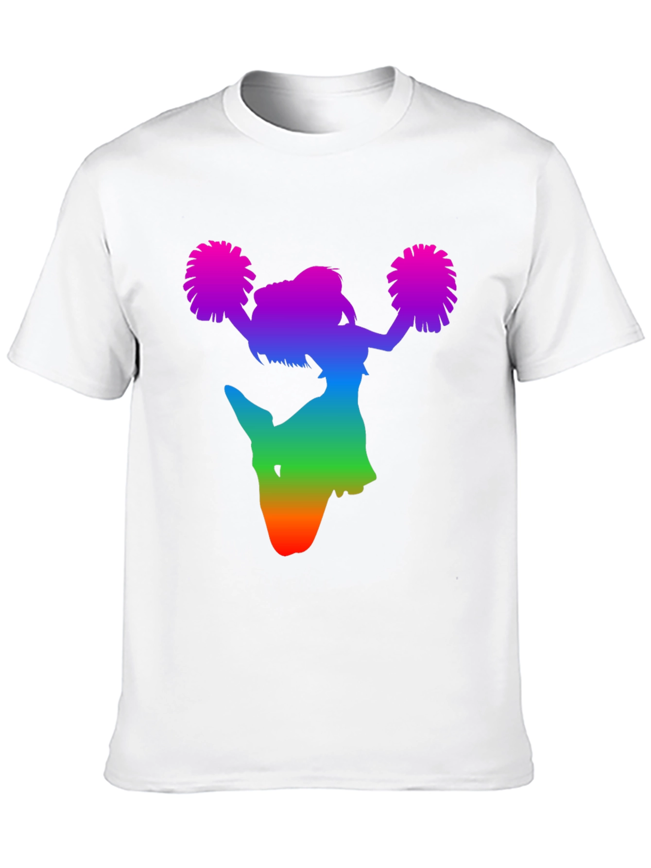Rainbow Cheerleader Silhouette Black T-Shirt