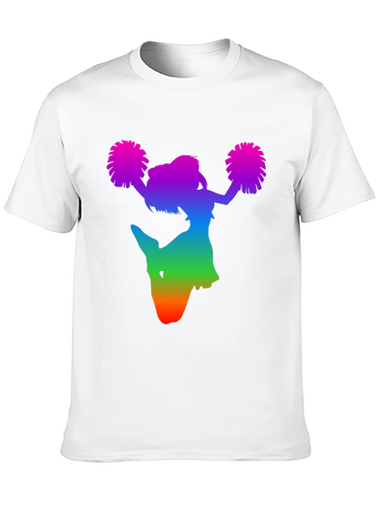 Rainbow Cheerleader Silhouette Black T-Shirt