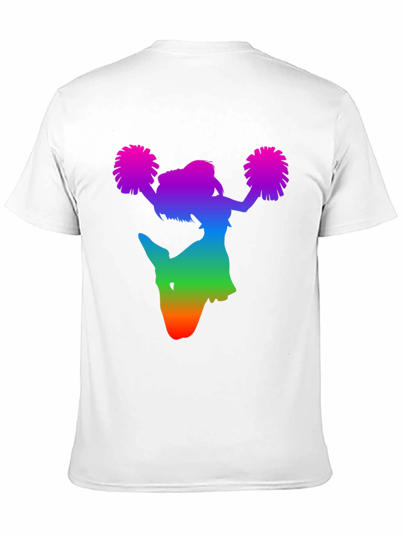 Rainbow Cheerleader Silhouette Black T-Shirt