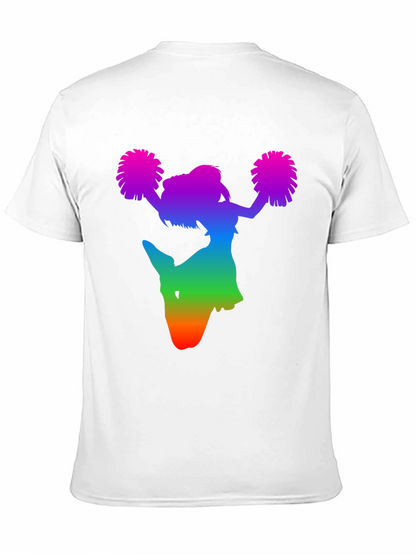 Rainbow Cheerleader Silhouette Black T-Shirt
