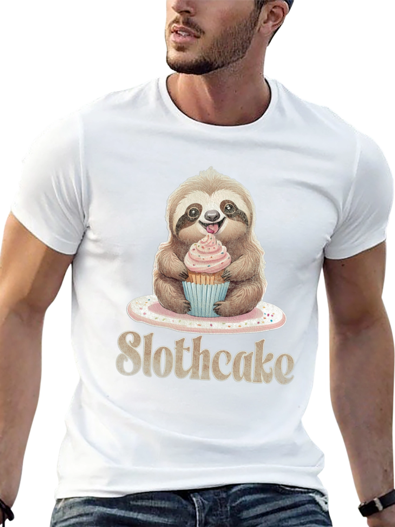 Slothcake T-Shirt: Cute Sloth Eating Cupcake