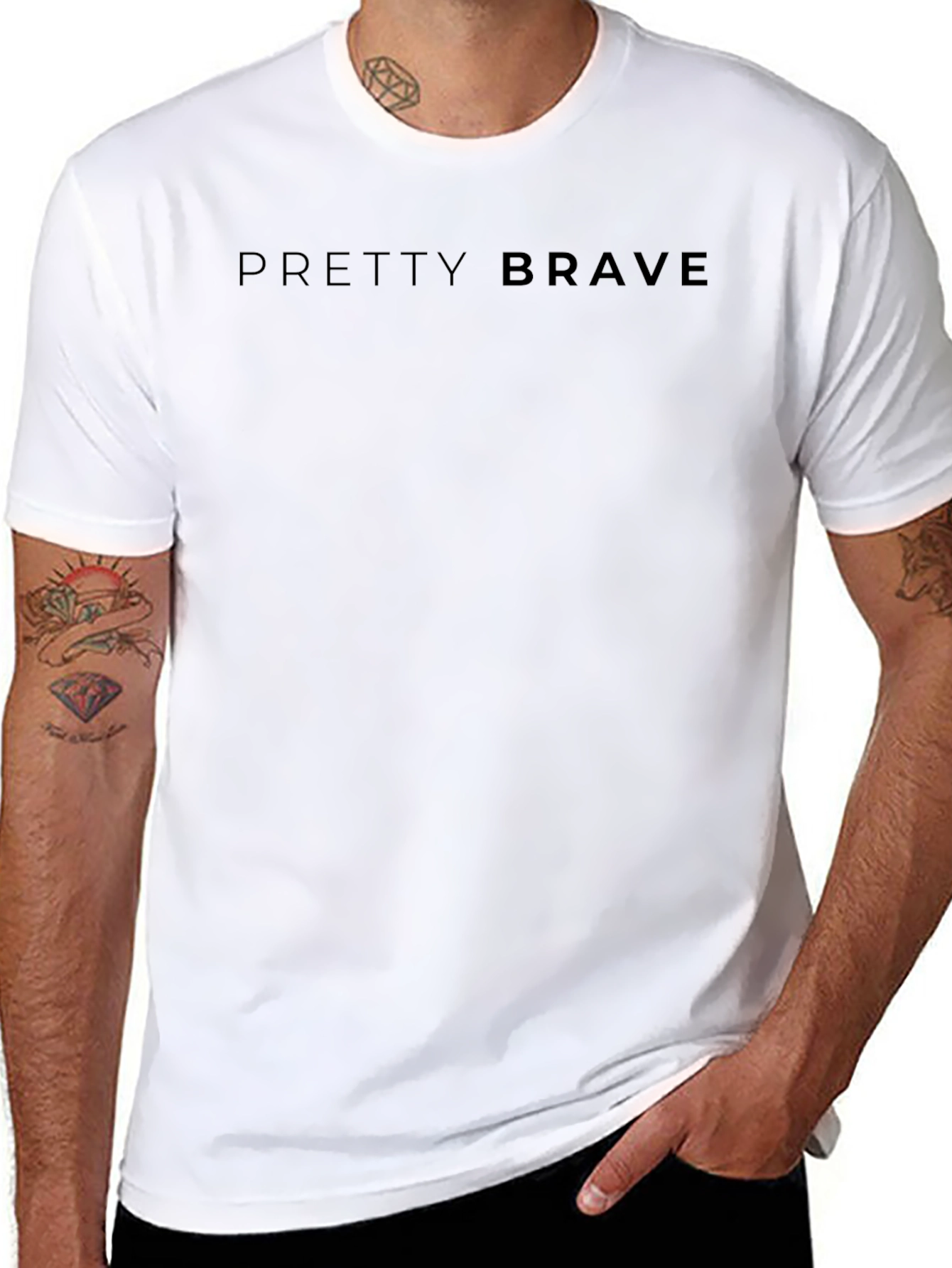 Pretty Brave Black T-Shirt | Soft Cotton Tee