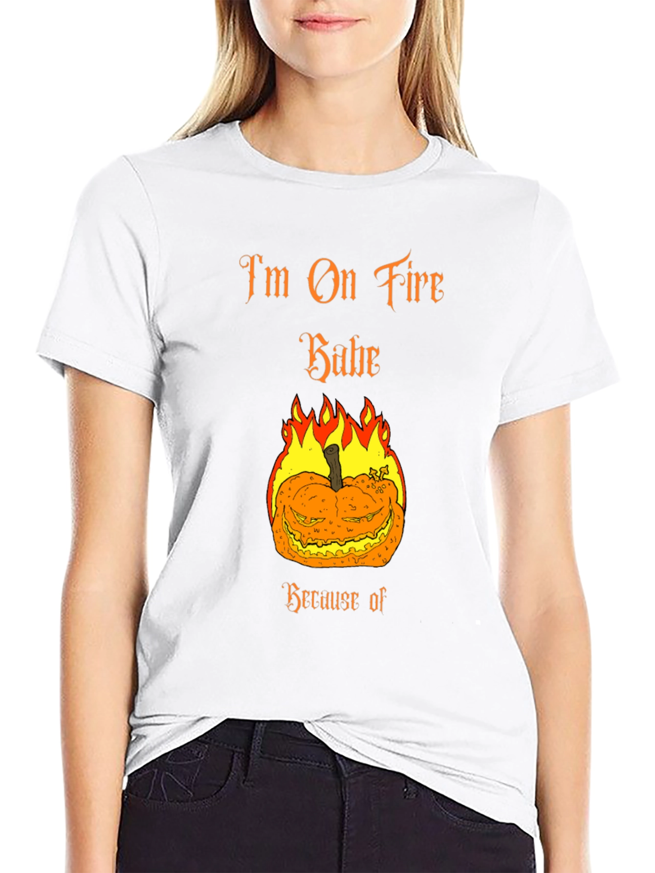 Im On Fire Babe Halloween Pumpkin T-Shirt