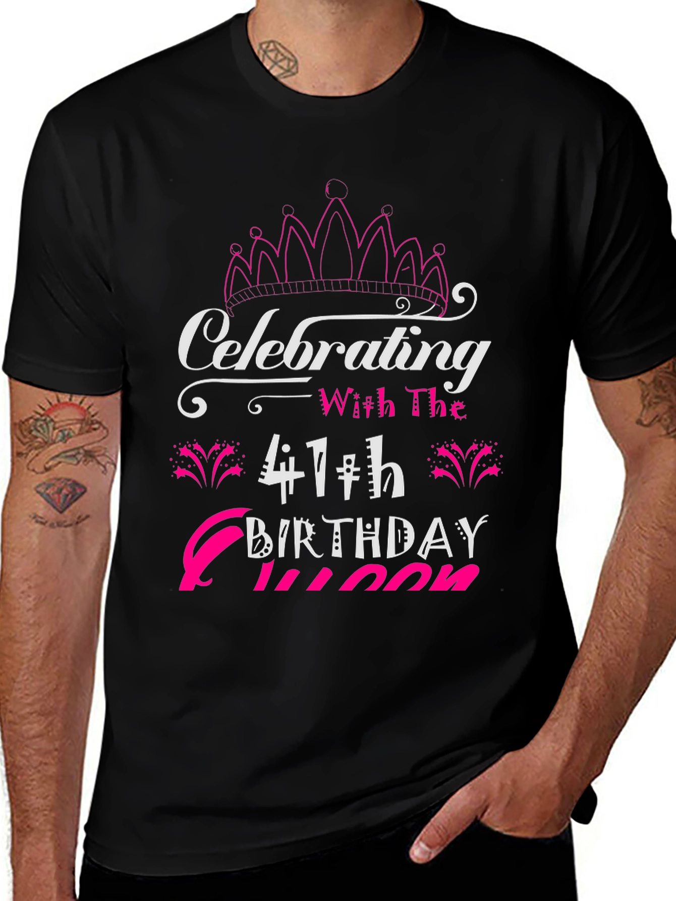 Celebrating 41th Birthday Queen Black T-Shirt