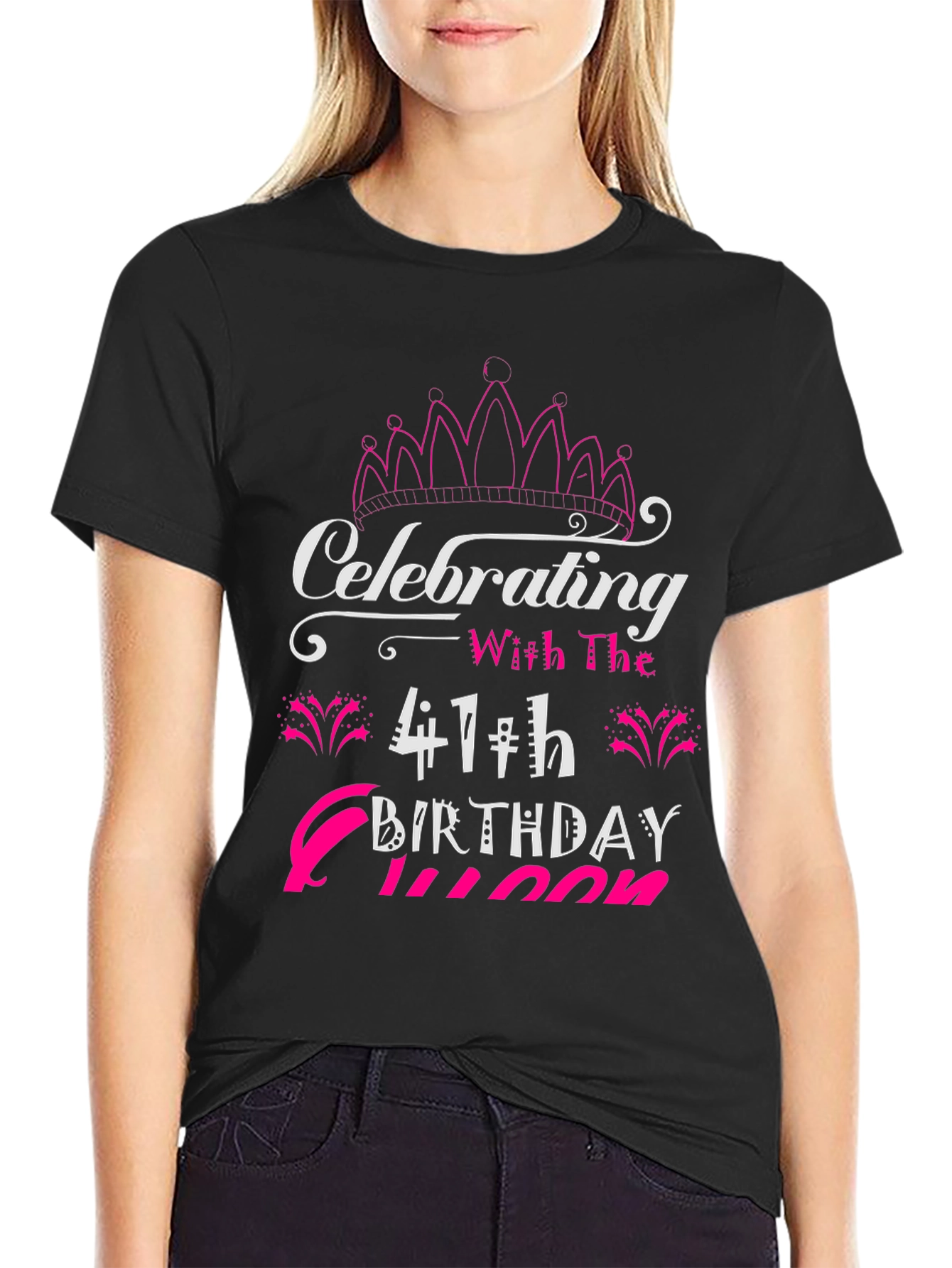 Celebrating 41th Birthday Queen Black T-Shirt