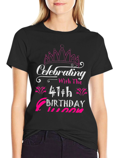 Celebrating 41th Birthday Queen Black T-Shirt