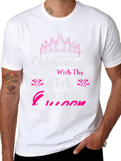 Celebrating 41th Birthday Queen Black T-Shirt