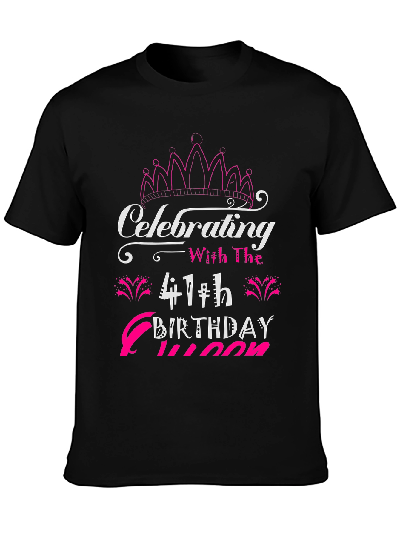 Celebrating 41th Birthday Queen Black T-Shirt