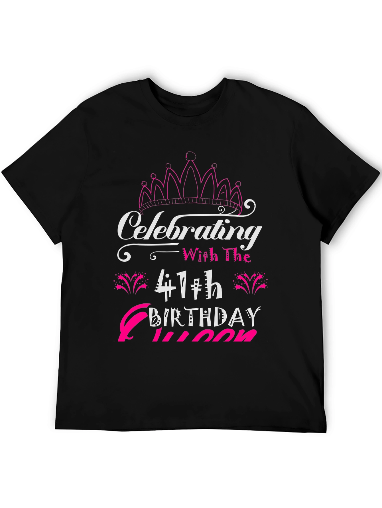 Celebrating 41th Birthday Queen Black T-Shirt