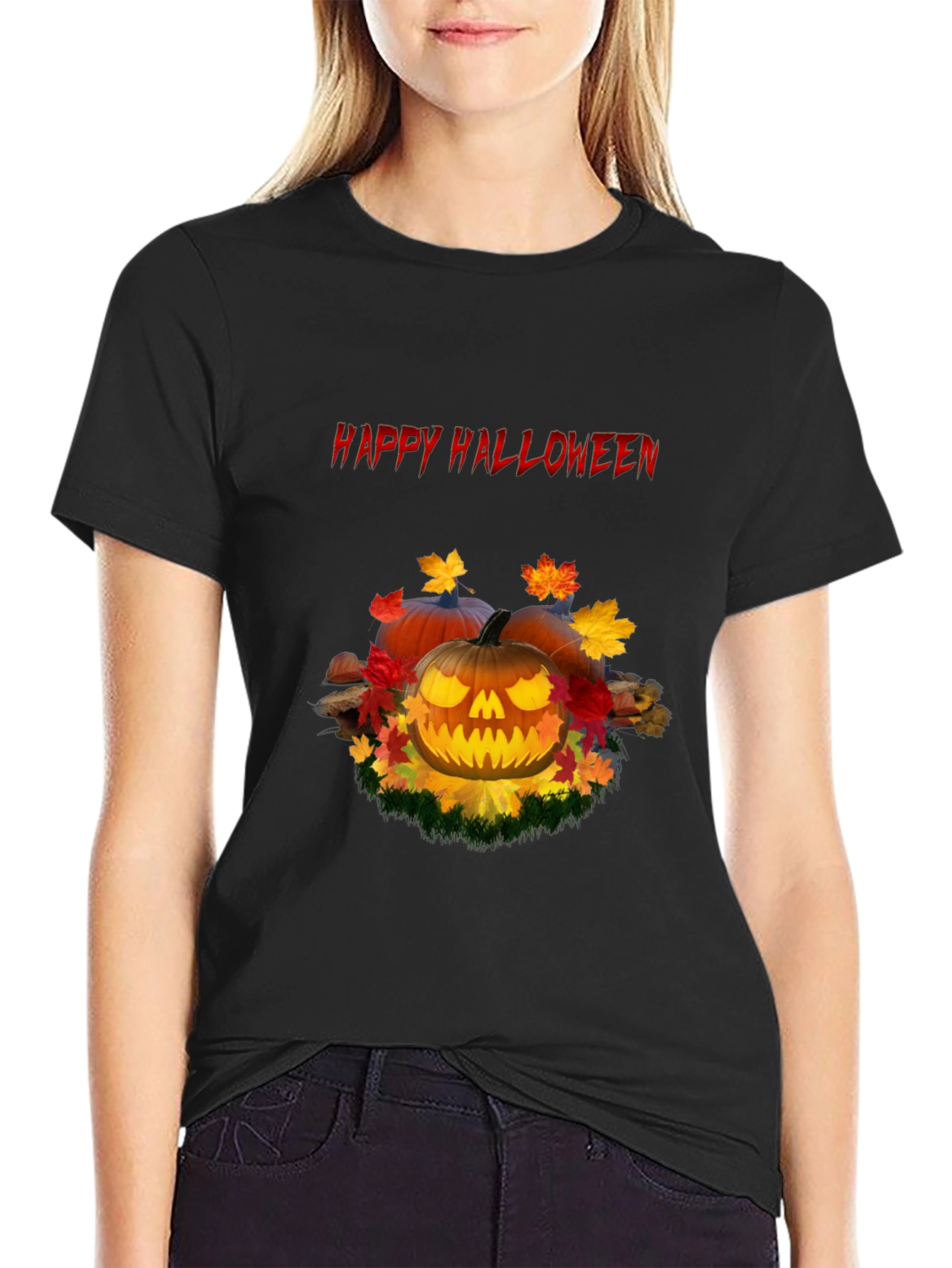 Happy Halloween Pumpkin Graphic T-Shirt